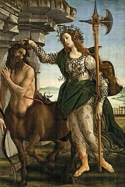 Pallade e il centauro di Sandro Botticelli, 1482, Galleria degli Uffizi, Firenze, Italia