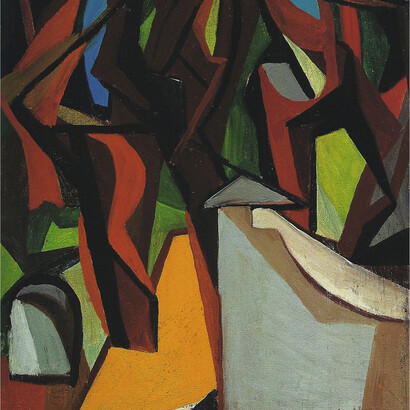 Renato Guttuso, Houses among the Trees, 1947
Oil on canvas, 55 x 46 cm, Courtesy Galleria d’Arte Maggiore, Bologna