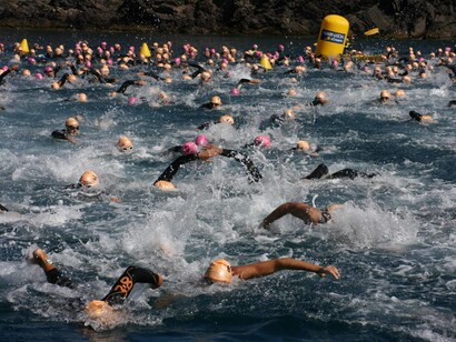 Concentración de nadadores