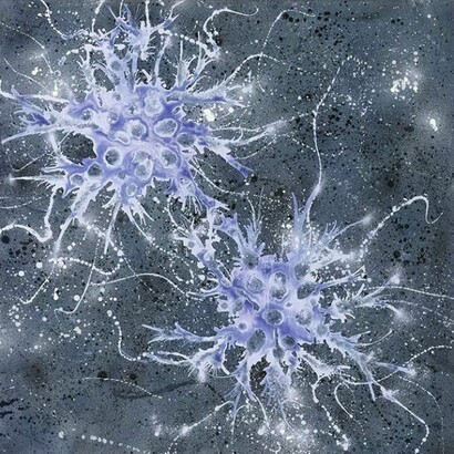 Campi magnetici, 2013, Acrylic on canvas, 31 1/2 x 31 1/2 inches , 80 x 80 cm © 2014 Alberto Di Fabio. Courtesy Gagosian Gallery