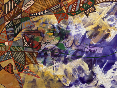 Pablo Power, Compass points/Forming patterns anonymous collaboration #3 (detail), 2025. Courtesy of the Camp Gallery