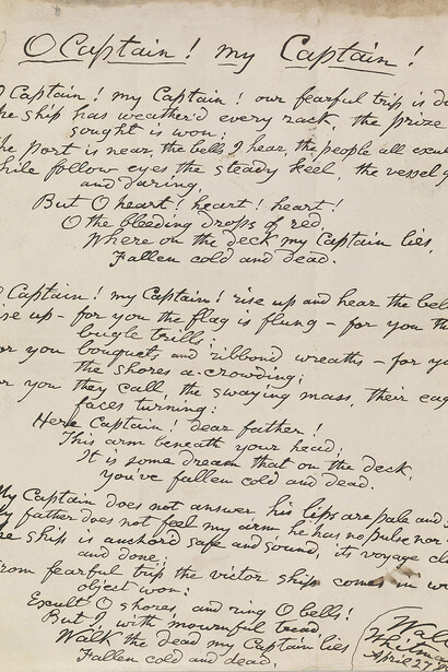 Walt Whitman. Courtesy of Morgan Museum