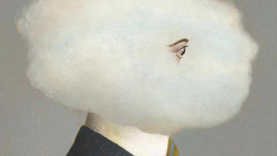 Gérard Dubois, "Constructing the Modern Mind", Scientific American Mind Magazine, acrylic on paper and digital. Courtesy of The Museum of Illustration at the Society of Illustrators