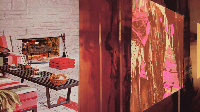 Jim Richard, Right Around the Corner, 2012, collage, 8 x 11.25 inches