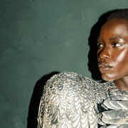 Model Awar Odhiang in Schiaparelli haute couture autumn/winter (detail), 2024. Courtesy of V&A Museum of Childhood