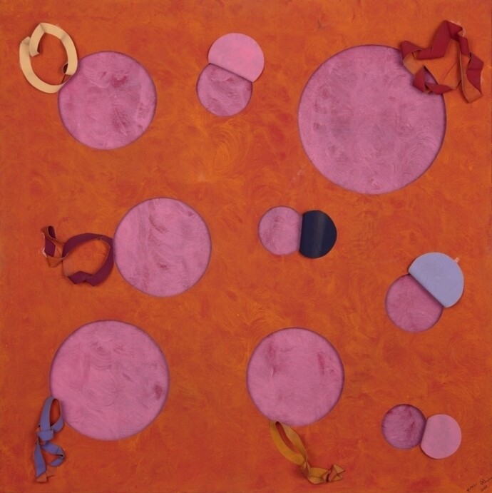 Andrea Rizzardi Recchia, L'estate, acrilico su tela, 2002, 100 x 100 cm