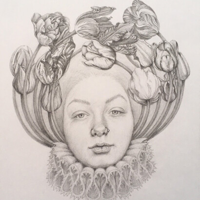 Chikako Okada, Infanta tulipmania (detail), 2021. Courtesy of Andra Norris Gallery