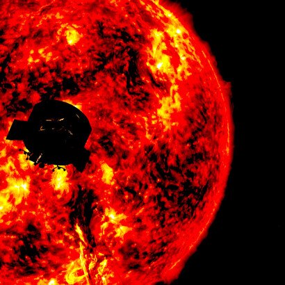 Recreación de la sonda Parker llegando al sol