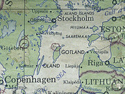 Detail of the World Series map showing the original selection for the Gotland Site, World Series 1968-, Copyright Boyle Family