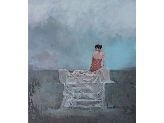 Federico Infante, The Swimming Pool, 2014, Acrylic on Canvas, 77" x 68"
