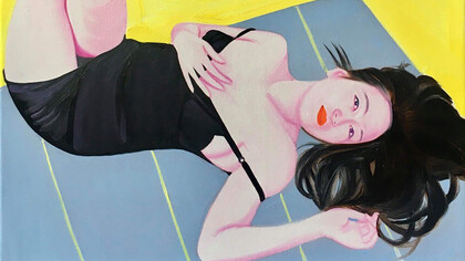 Le portrait de la concubine. C'est mon histoire préférée, elle est aujourd’hui rebaptisée Le selfie de la concubine, lorsque je la raconte à mes filles © Peinture de Frédéric Léglise