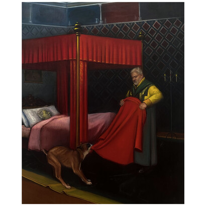 Bethany Bonfiglio, Disguise, oil on canvas
30x24 inches. Courtesy of the artist and VillageOneArt, NYC 
