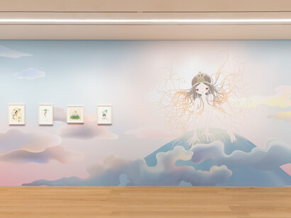 View of Chiho Aoshima’s exhibition Our Tears Shall
Fly Off into Outer Space at Perrotin Hong Kong,
2020
Photo: Ringo Cheung
©Chiho Aoshima/Kaikai Kiki Co., Ltd. All Rights
Reserved. Courtesy of Perrotin