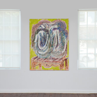 On Keys, 2015, oil on linen, 58 x 43.5 inches, installation views