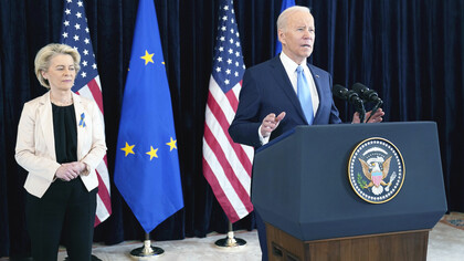 Ursula von der Leyen, president of the European Commission, with US President Joe Biden