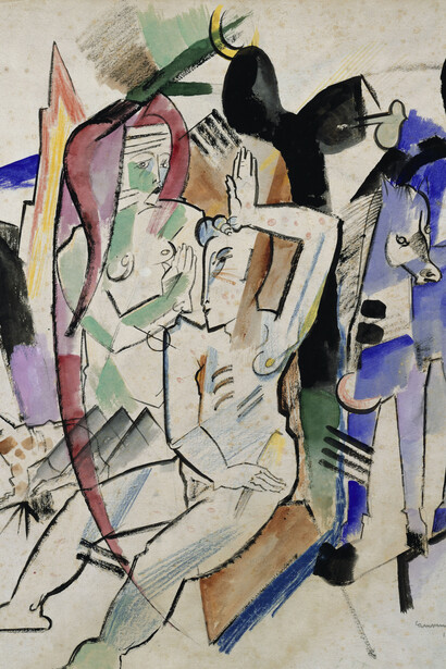 The cosmos of Der blaue reiter, artwork in exhibition. Courtesy of Staatliche Museen