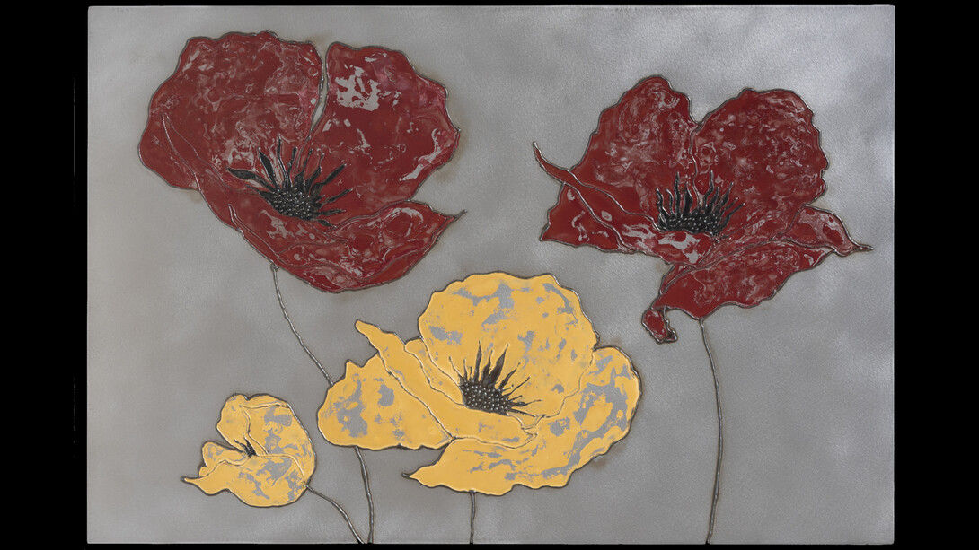 Nick Moss, 4 Poppies, 2022, 49 3/8x33 3/8 inches. Courtesy the artist and Casterline|Goodman Gallery