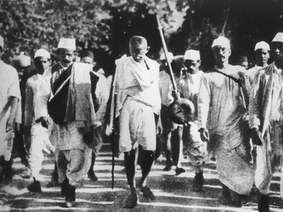 Mahatma Gandhi during the Salt March