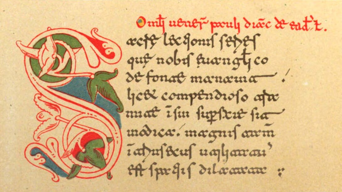 Lezionario del XII secolo dall'abbazia di San Lupo di Benevento. Codice n. 5 dell'Archivio della Badia di Cava. Estratto con posizione non identificata