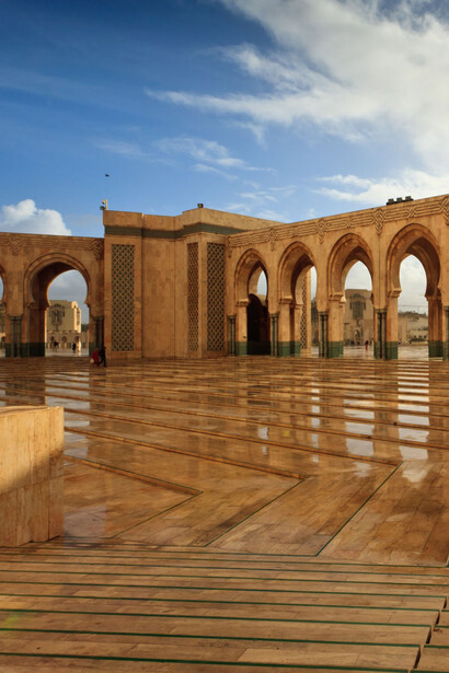 Couryard of Hassan II Mosque, Casablanca, Morocco