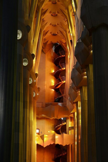 Scala a chiocciola della Sagrada Familia, Barcellona, Spagna
