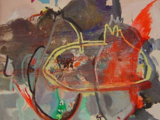 Martin Kippenberger, Untitled, mixed media on canvas, 39 1/4 x 47 in. 99.7 x 119.4 cm