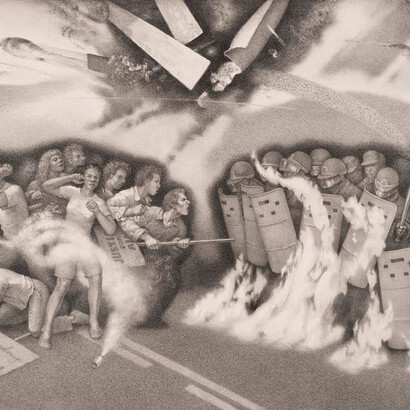 Mark Spencer, Age of rage (detail). Courtesy of Evoke Contemporary