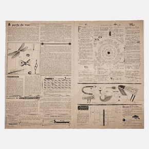 Various, Néon, “To be nothing To be everything To open being Nothingness Forgetting To be”, No. 1, January 1948, Paris. Printed matter (part of a regular set), 24 1/2 x 33 inches (62.2 x 41.9 cm) – open. Courtesy of Ubu Gallery 