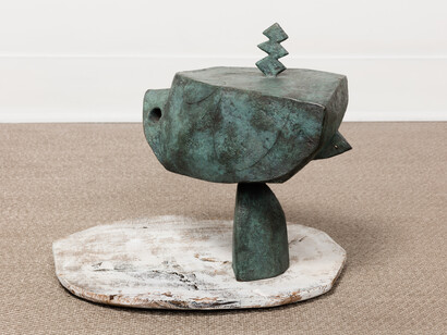 Joel Tomlin, Joel Firebird 2015 wood, gesso, patinated bronze, 38x40x40cm, unique
