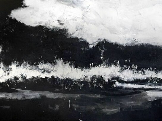 John Virtue (b. 1947), No. 10, 2011-2013, Acrylic on canvas, 2438.4 x 4876.8 mm