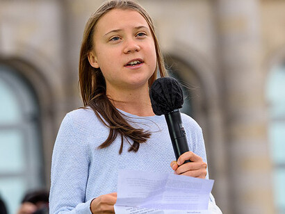 Greta Thunberg delivers a powerful speech during the climate strike in front of the Reichstag, Berlin, on September 24, 2021