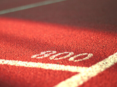 Markings at a racing arena represent the endless race to train harder