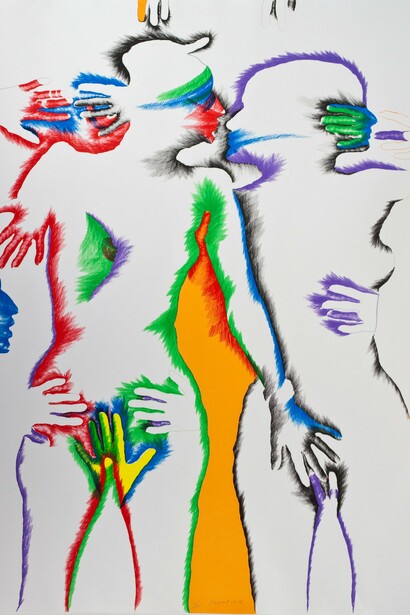 Marisol,
Untitled (6 of 6) (detail), 1978,
Lithograph on paper, edition 45/100,
52 x 38 inches,
Collection of University Art Museum, University at Albany, State University of New York on
behalf of The University at Albany Foundation, gift of Mrs. Ivan Radin