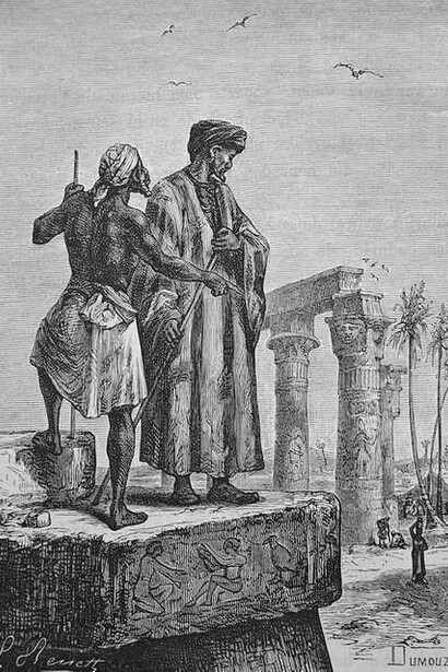 Handmade oil painting reproduction of Ibn Battuta in Egypt, a painting by Hippolyte Leon Benett