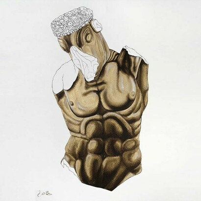 Pietro Librici, Busto di Minotauro, Olio su tela, 120x80cm, 2013
