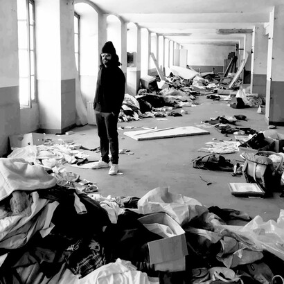 L'artista Francis Grayling a New York in occasione della mostra "Clochart" 1987