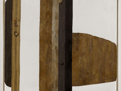 Carol Rama - Spazio anche più che tempo, 1970 - Rubber tire collage on canvas, 43 1/4 x 47 1/4 (110 x 120 cm) © Archivio Carol Rama, Torino - Courtesy Isabella Bortolozzi Galerie, Berlino - Photo: Nick Ash
