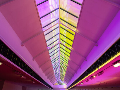 Light interference (Spectral transmission), exhibition view. Courtesy of Dunedin Public Art Gallery