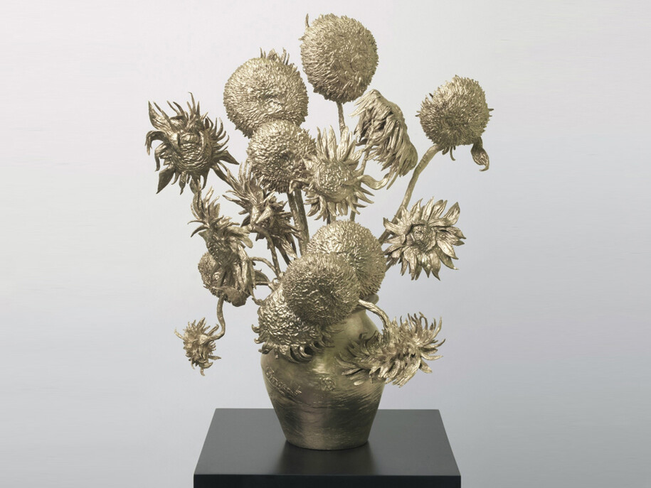 Rob and Nick Carter, Sunflowers, 2012-13, bronze, 23 inches high, edition of 12