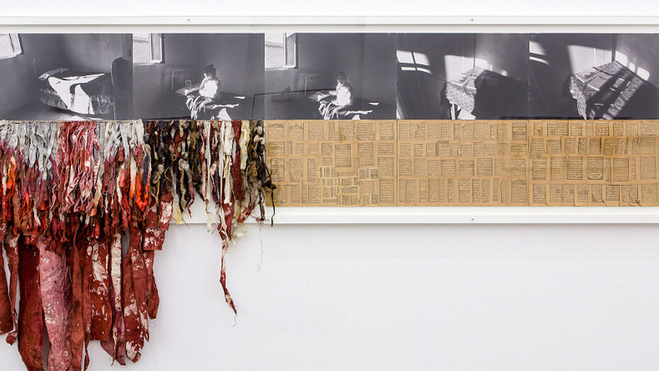 Nil Yalter, Rahime, Kurdish Women from Turkey, 1979, video, black and white photographs, drawings, installation