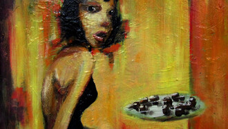 Bogi Fabian, La malattia dell'anima, 2010, óleo sobre tela, 50 cm x 50 cm x 2 cm  