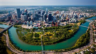 Calgary aerial view from North