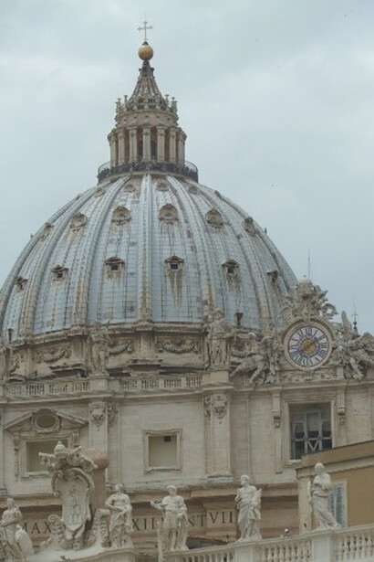 Captivating view of Saint Peter's dome, Vatican city, Italy 