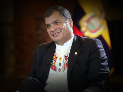 Rafael Correa, president of Ecuador, serving a sentence in exile for cases of bribery in his government