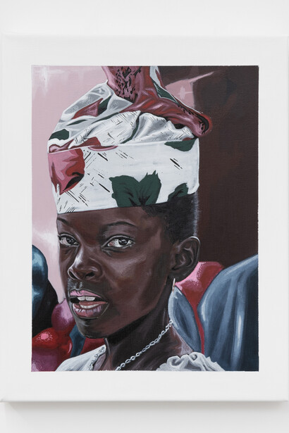 Jasaya Neale, Chaconia, 2024. Acrylic on canvas 14 x 18 in. Courtesy of the artist and Sow & Tailor Gallery