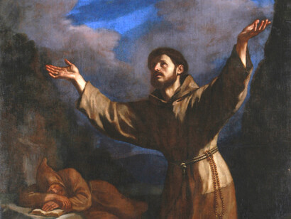 'San Francisco recibe los estigmas' (1633) de El Guercino en Novara, Catedral de Santa María Asunta