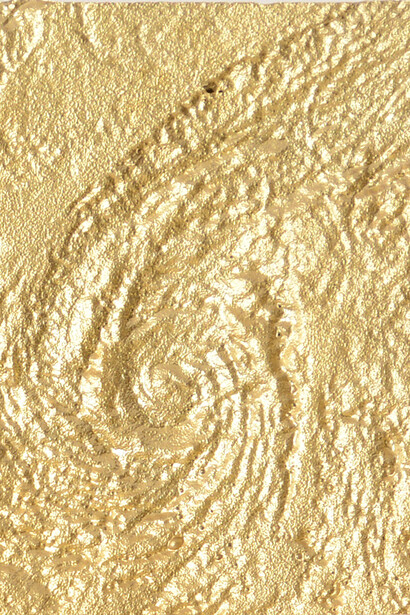 Giovanni Ozzola, Bassorilievi Series: Cyclone #8, 2014, cast silver and gold mixture (microfusion
cast), 7 x 5 x .3 © Giovanni Ozzola, Courtesy Gazelli Art 