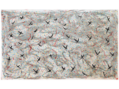 Caleen Ladki, Embracing Uncertainty 8, 2023, mixed media on canvas, 125x210 cm. Courtesy the artist and Artbooth Gallery, Abu Dhabi
