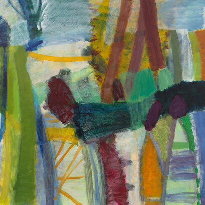 Julian Hatton, Drift Pin, 2014-15, oil on canvas, 60 x 60 inches
