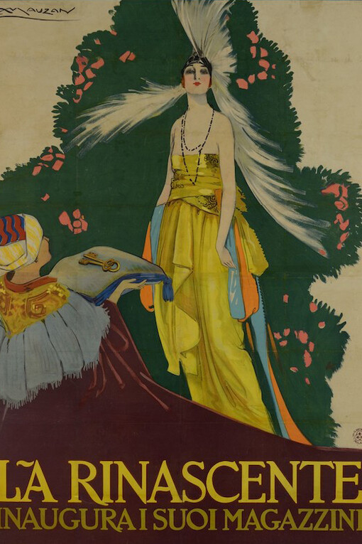 Una locandina pubblicitaria della Rinascente